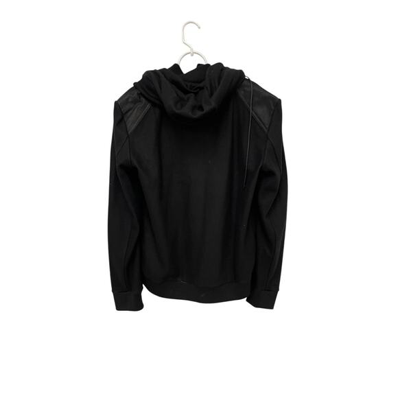 Juun J Hooded Traffic Jacket Mens Size 54 Black Wool Snap Zip Lined NWT - Picture 2 of 11